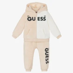 Beige & Ivory Faux Fur Baby Tracksuit