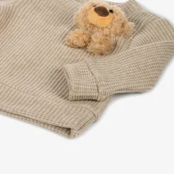 Beige Bear Viscose Baby Trouser Set