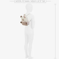Beige Bouclé Teddy Bear Backpack (25cm)