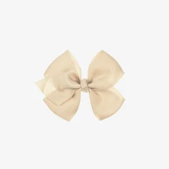 Beige Bow Hair Clip (10cm)