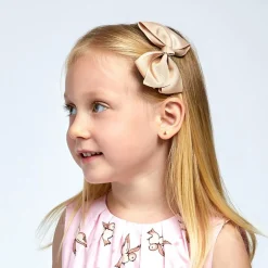 Beige Bow Hair Clip (10cm)