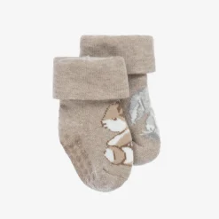 Beige Bunny Cotton Baby Socks