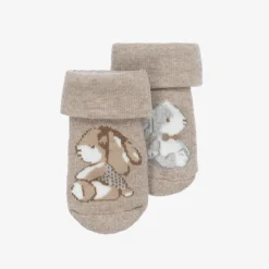 Beige Bunny Cotton Baby Socks