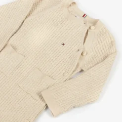 Beige Cable Knit Viscose Babygrow