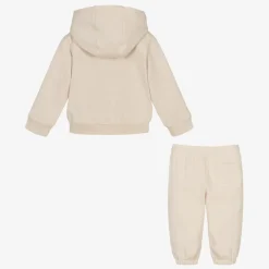 Beige Cotton & Cashmere Baby Tracksuit