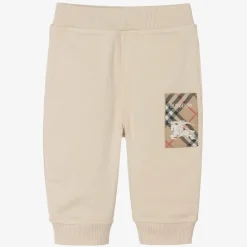 Beige Cotton Baby Joggers