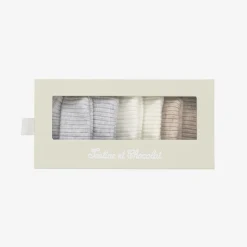 Beige Cotton Baby Socks (3 Pack)