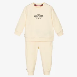Beige Cotton Baby Tracksuit