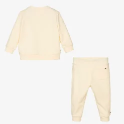Beige Cotton Baby Tracksuit