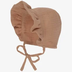 Beige Cotton Bonnet