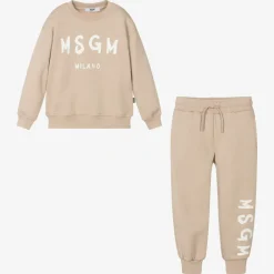 Beige Cotton Jersey Tracksuit