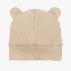 Beige Cotton Teddy Bear Baby Hat
