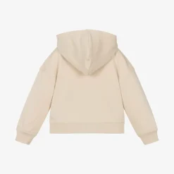 Beige Cotton Zip-Up Top
