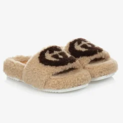 Beige Faux Fur Logo Sliders
