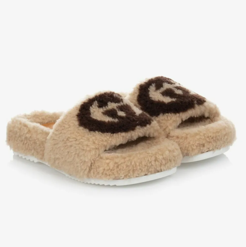 Beige Faux Fur Logo Sliders