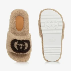 Beige Faux Fur Logo Sliders