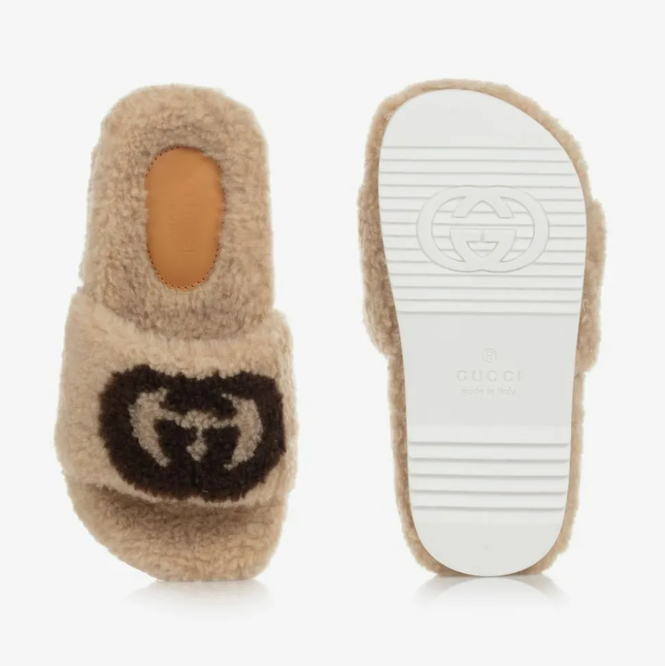 Beige Faux Fur Logo Sliders
