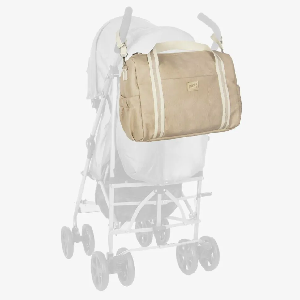 Beige Faux Leather Changing Bag (36cm)