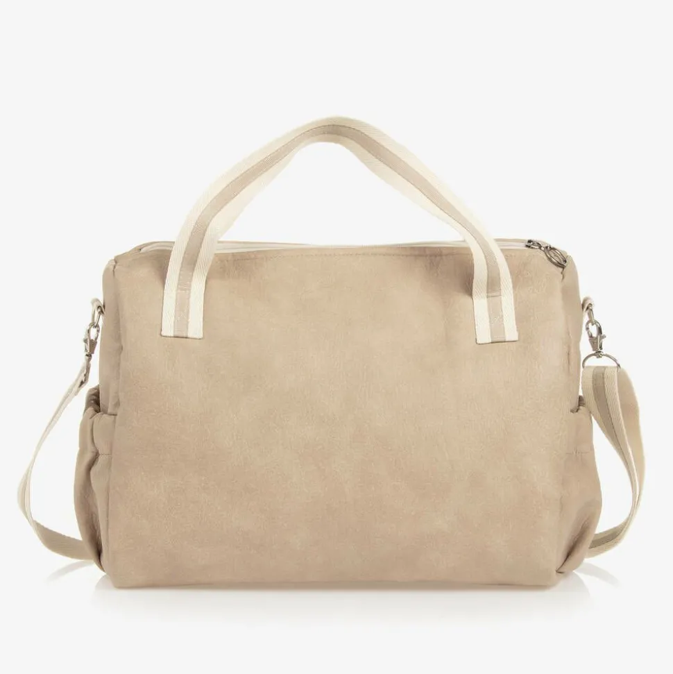 Beige Faux Leather Changing Bag (36cm)