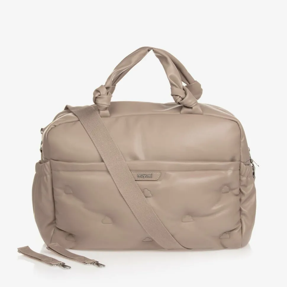 Beige Faux Leather Changing Bag (46cm)