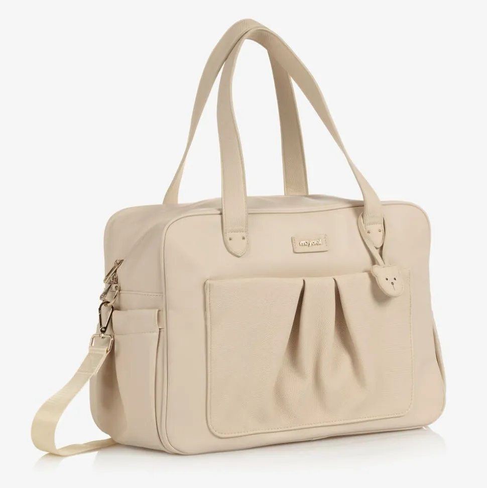 Beige Faux Leather Changing Bag (40cm)