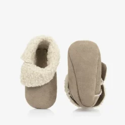 Beige Faux Suede Pre-Walker Shoes