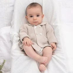 Beige Knitted Baby Cardigan