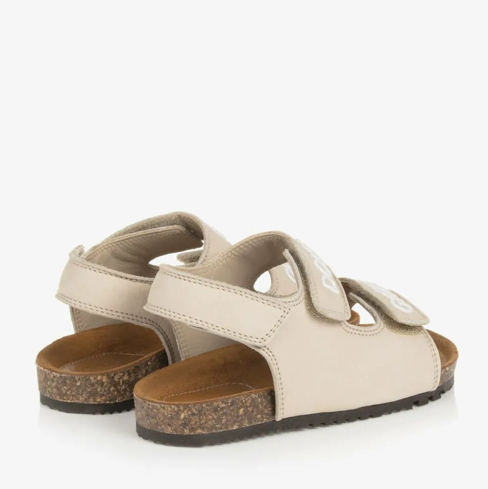 Beige Leather Sandals