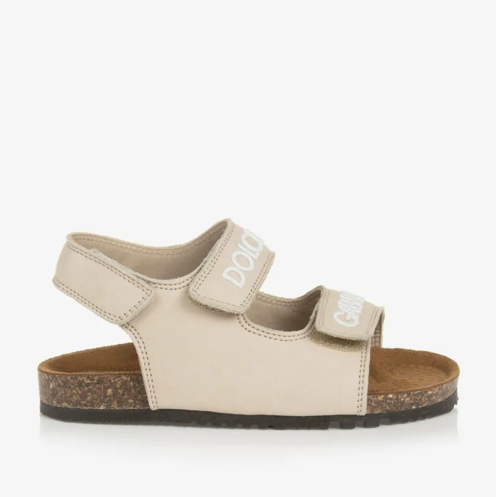 Beige Leather Sandals