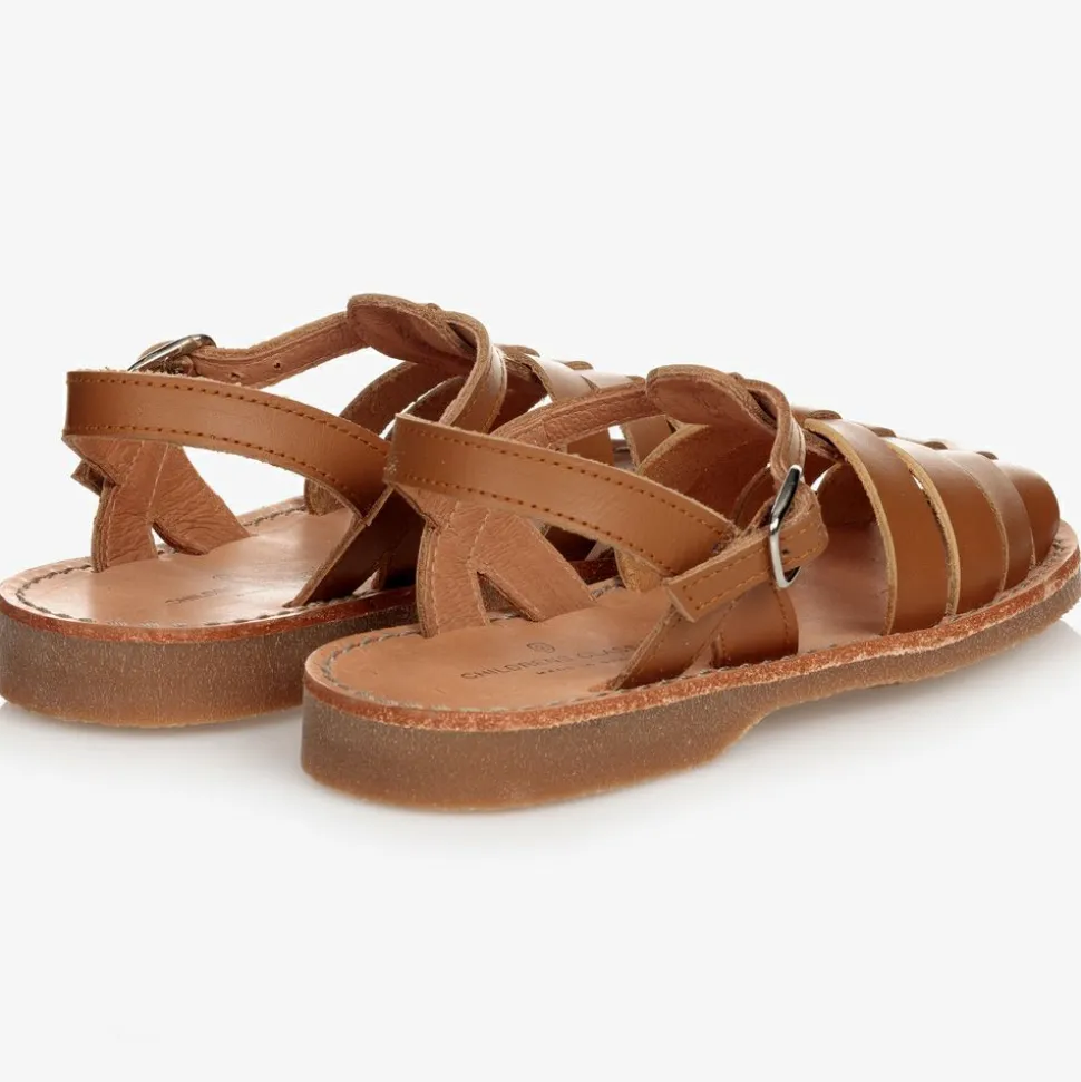 Beige Leather Sandals