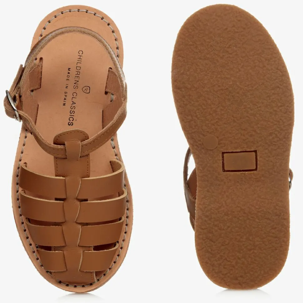 Beige Leather Sandals