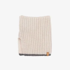 Beige Merino Wool Rib Knit Snood