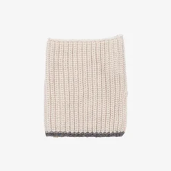 Beige Merino Wool Rib Knit Snood