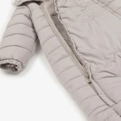 Beige Padded Teddy Snowsuit