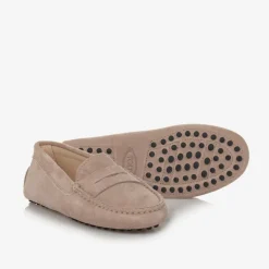 Beige Suede Leather Moccasins