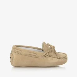 Beige Suede Leather Pre-Walker Moccasins