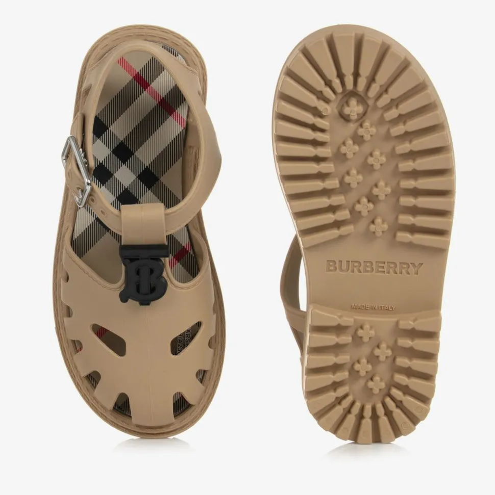 Beige TB Monogram Jelly Shoes