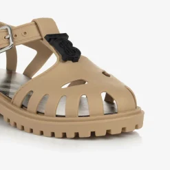 Beige TB Monogram Jelly Shoes