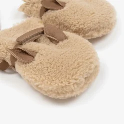 Beige Teddy Fleece Mittens