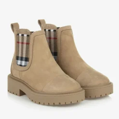 Beige Vintage Check Chelsea Boots