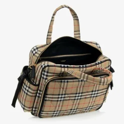 Beige Vintage Check Quilted Changing Bag (43cm)