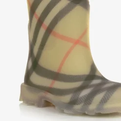 Beige Vintage Check Rain Boots
