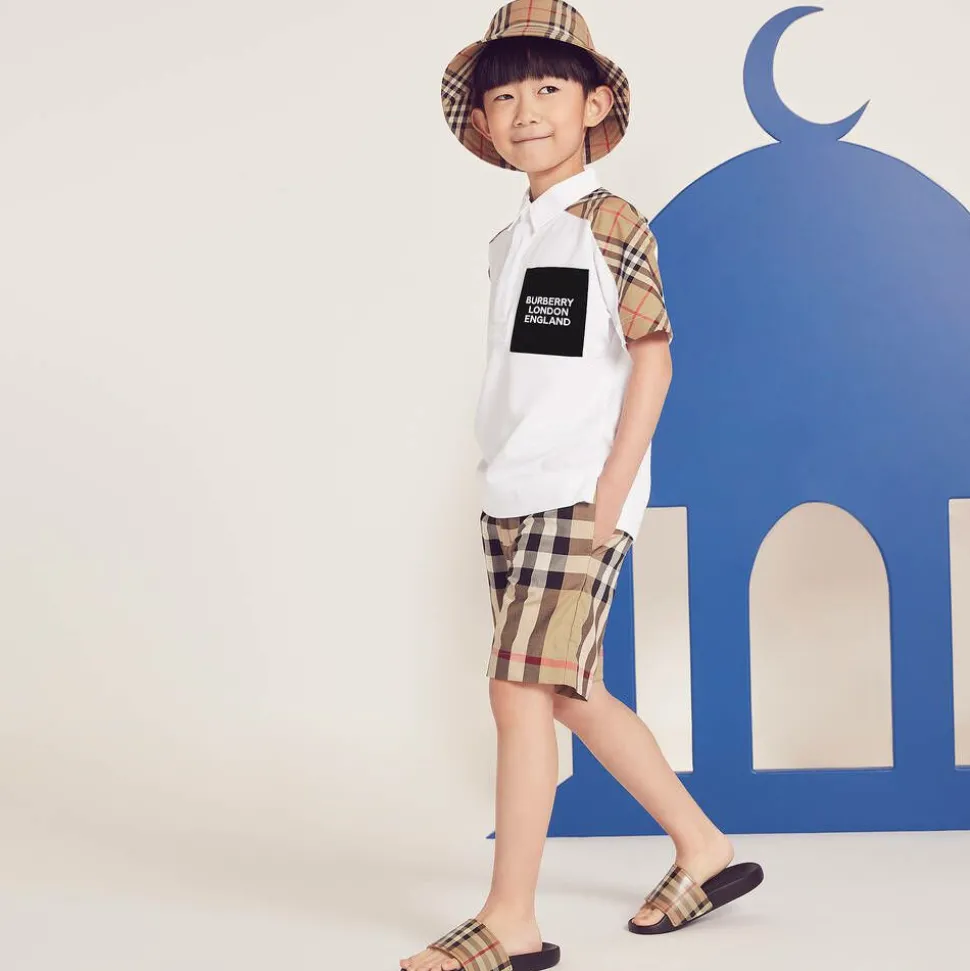 Beige Vintage Check Sliders