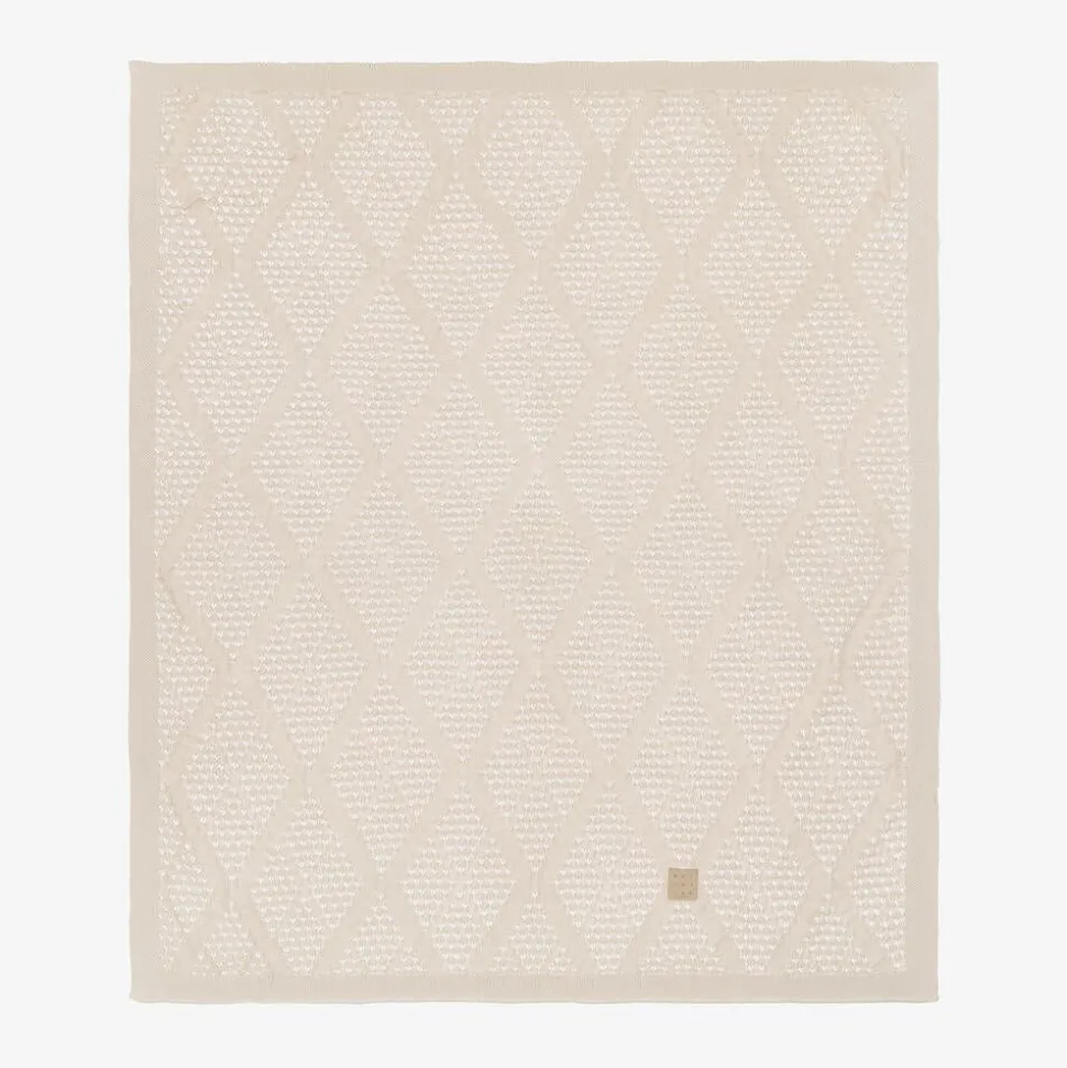 Beige Viscose Knit Baby Blanket (100cm)