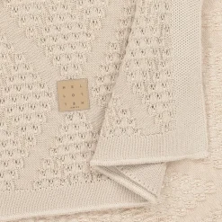 Beige Viscose Knit Baby Blanket (100cm)