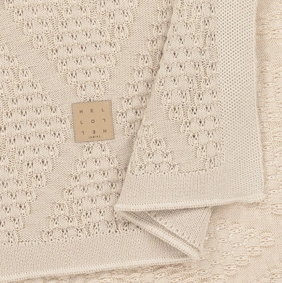 Beige Viscose Knit Baby Blanket (100cm)