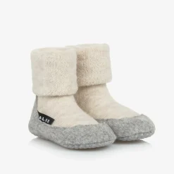 Beige Wool Slipper Socks