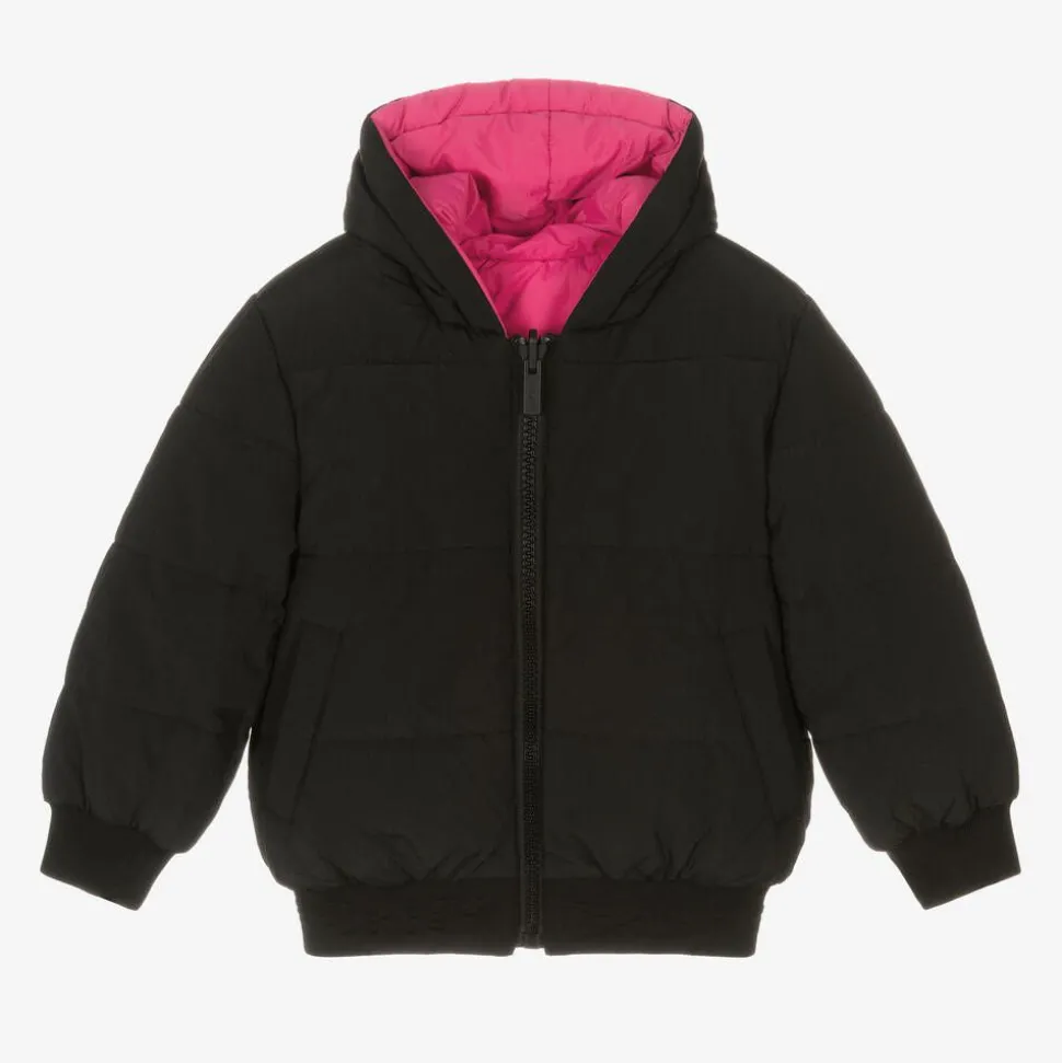 Black & Pink Reversible Puffer Jacket