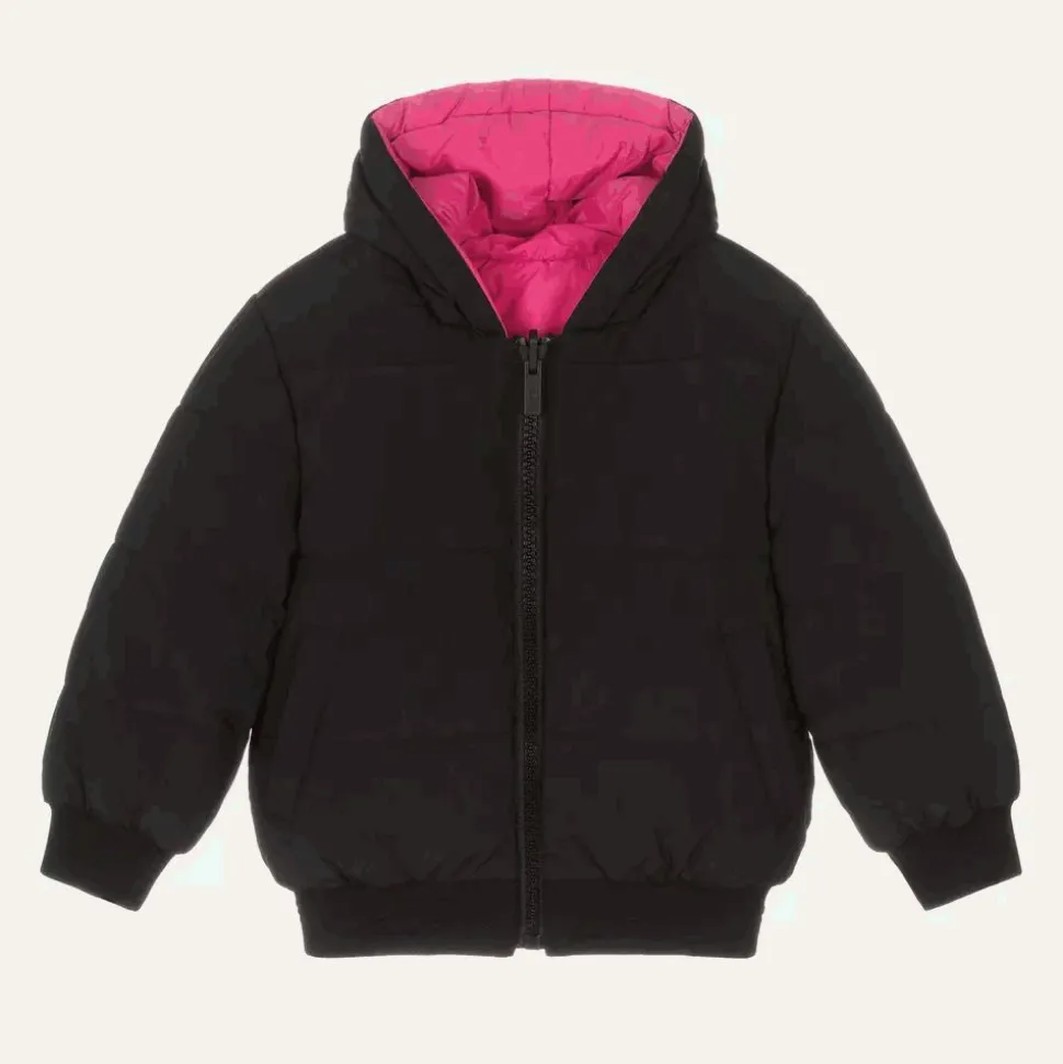 Black & Pink Reversible Puffer Jacket