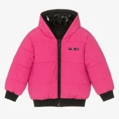 Black & Pink Reversible Puffer Jacket